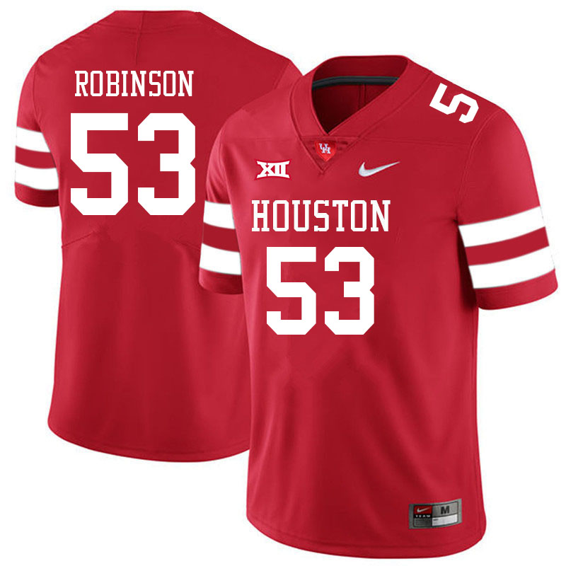 Men #53 Lance Robinson Houston Cougars College Big 12 Conference Football Jerseys Sale-Red